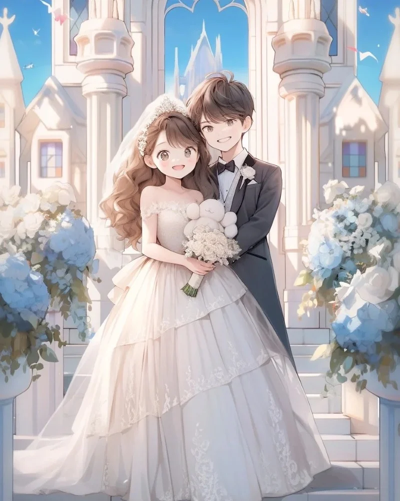 ảnh anime cô dâu chú rể