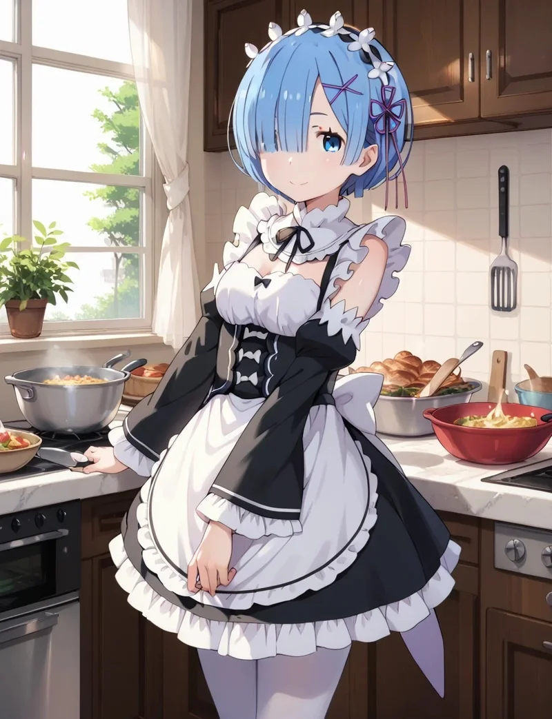 ảnh anime hầu gái nàng rem