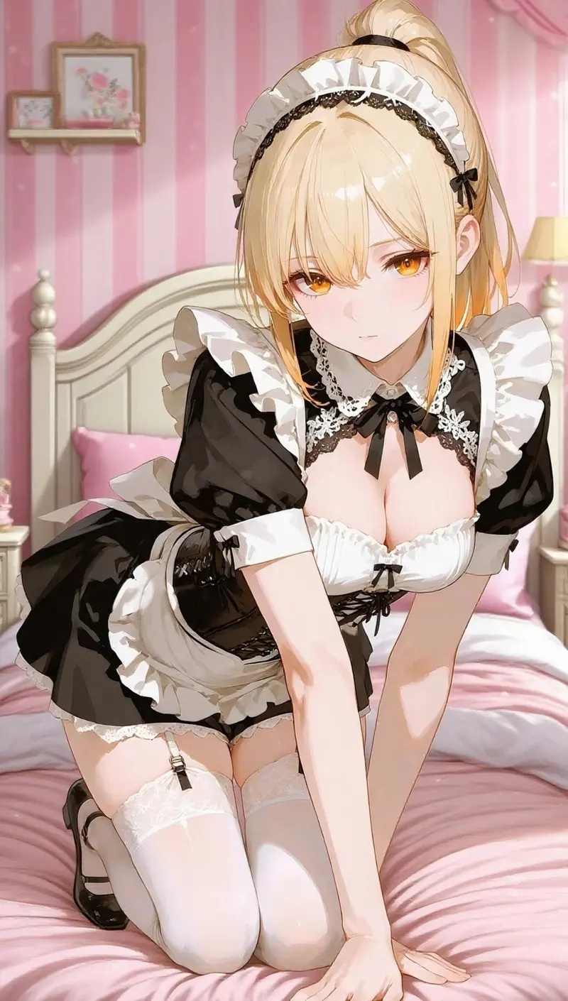ảnh anime hầu gái tóc vàng