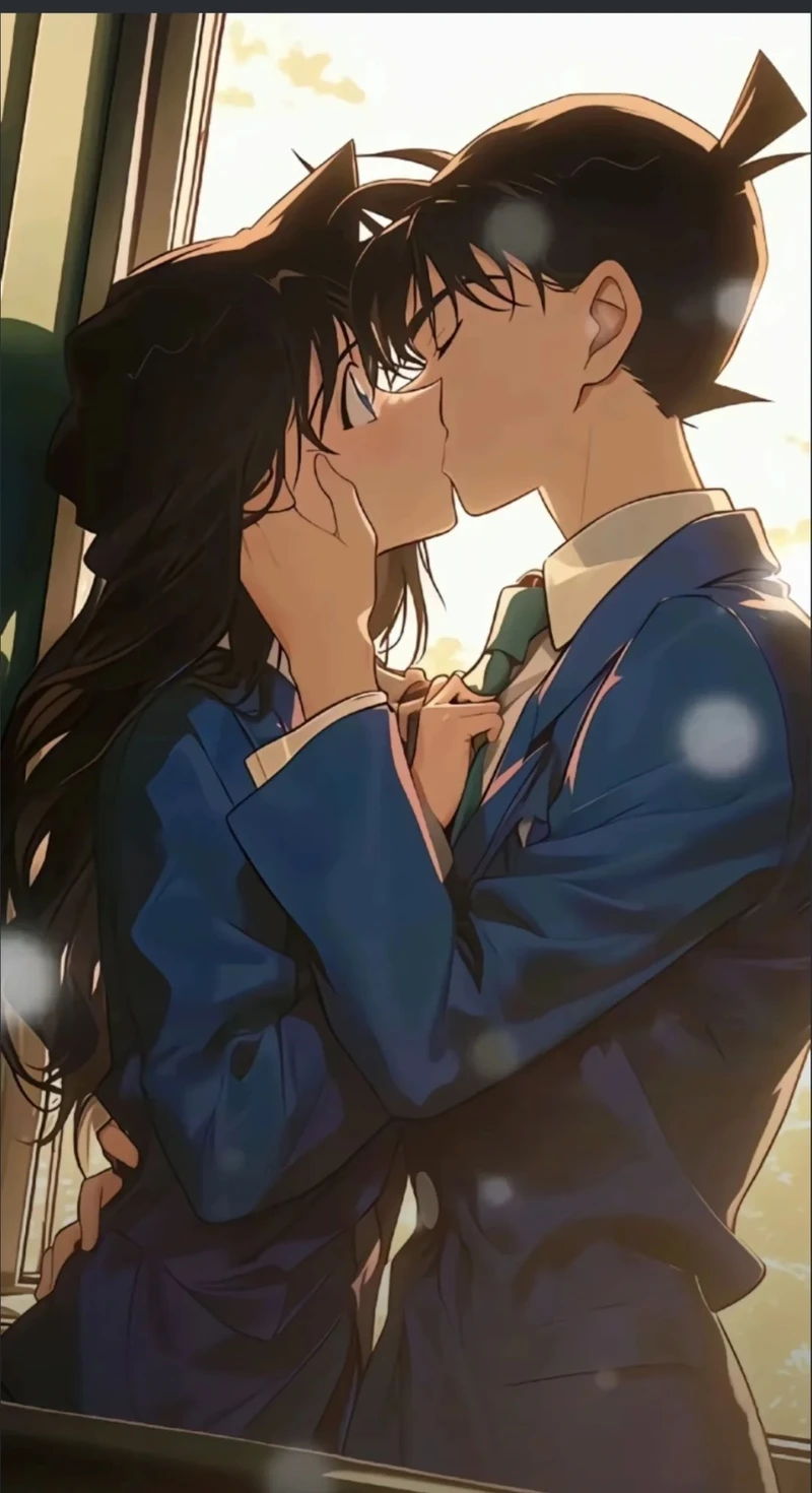 ảnh anime hôn nhau phim conan