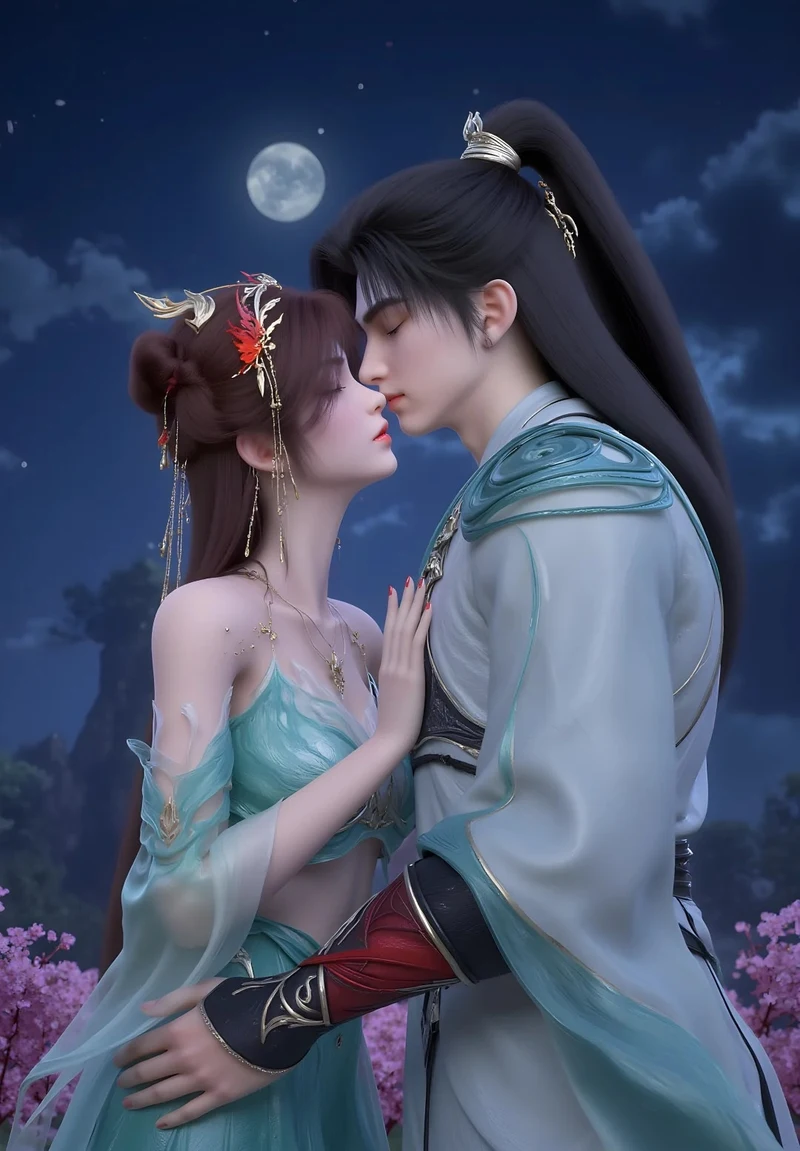 ảnh anime hôn nhau trên giường