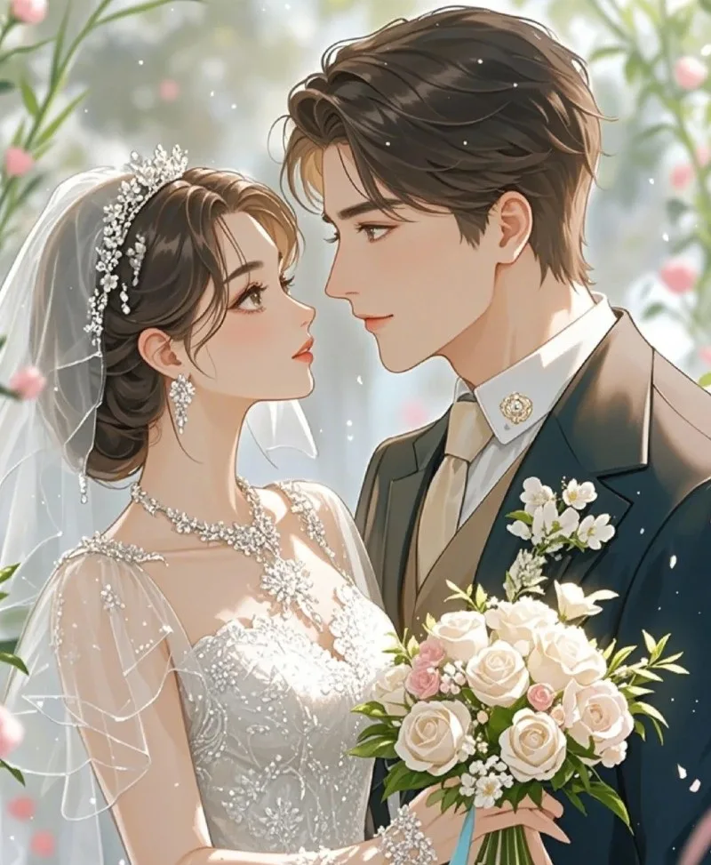 ảnh cô dâu chú rể anime yêu nhau