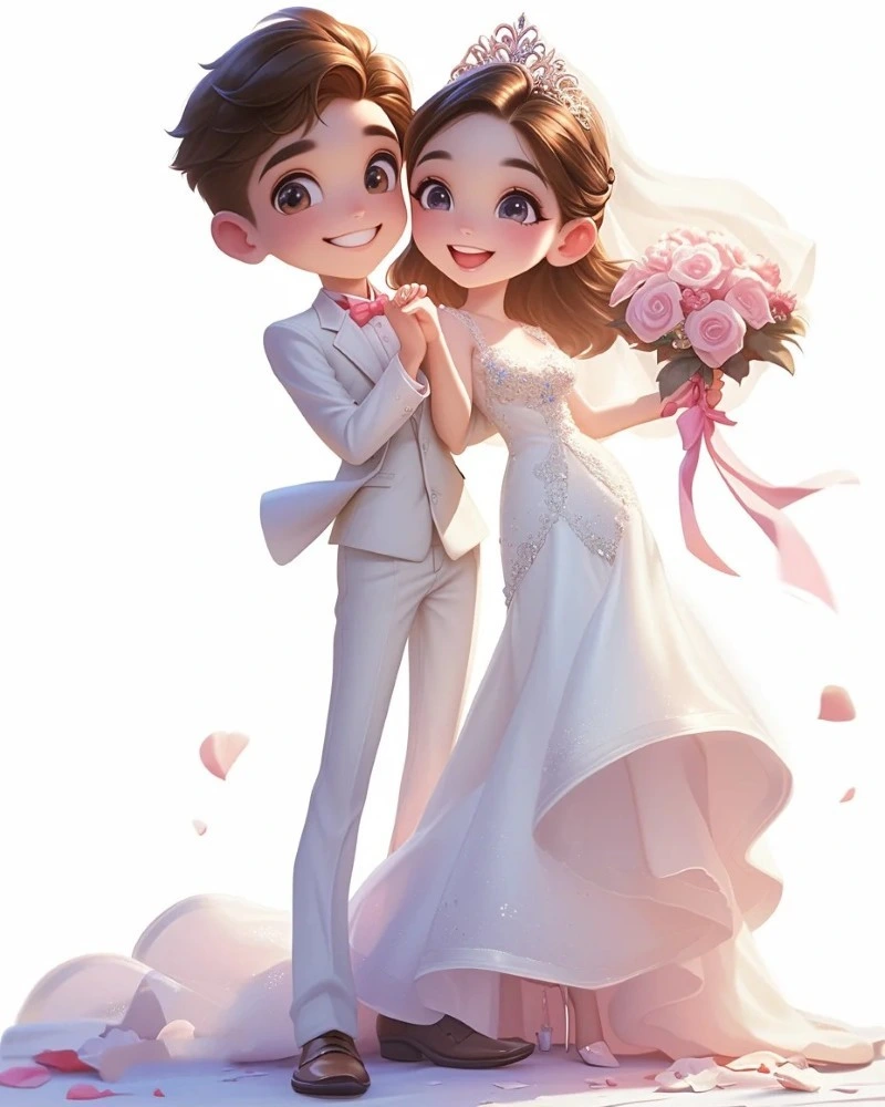 ảnh đôi cô dâu chú rể anime