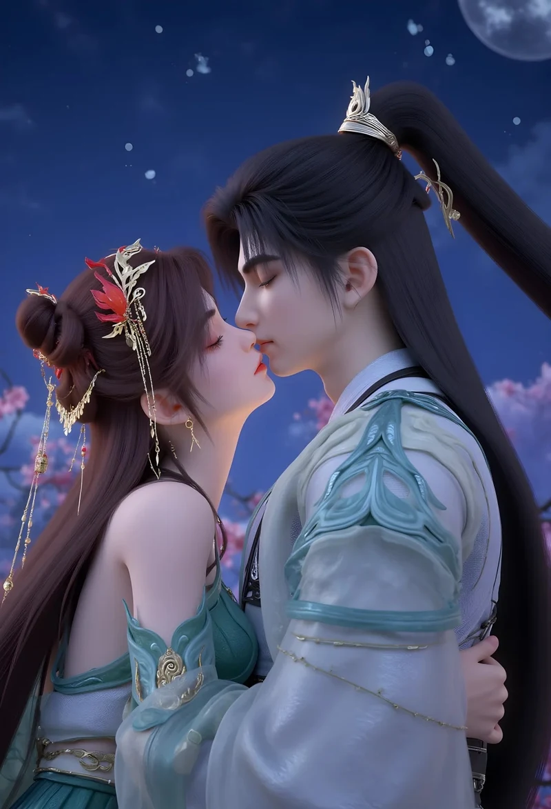 ảnh gái anime hôn nhau