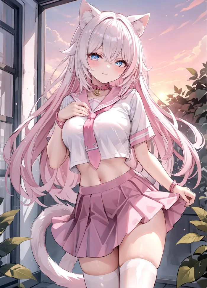 ảnh gái anime mlem tóc hồng