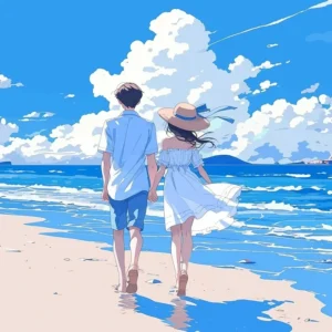 ảnh nắm tay anime dươi trời xanh