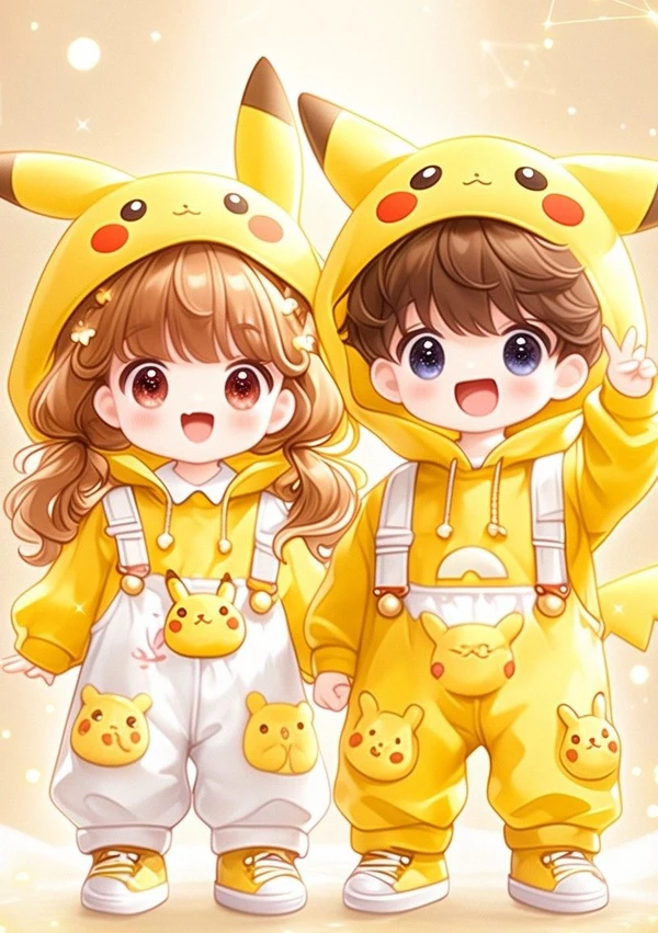 avatar đôi chibi cute