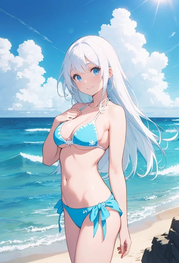 gái xinh anime mặc bikini