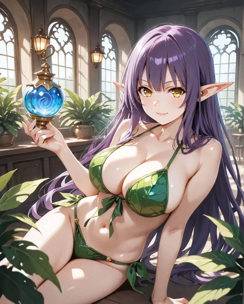 hình ảnh anime nữ quyến rũ mặc bikini xanh
