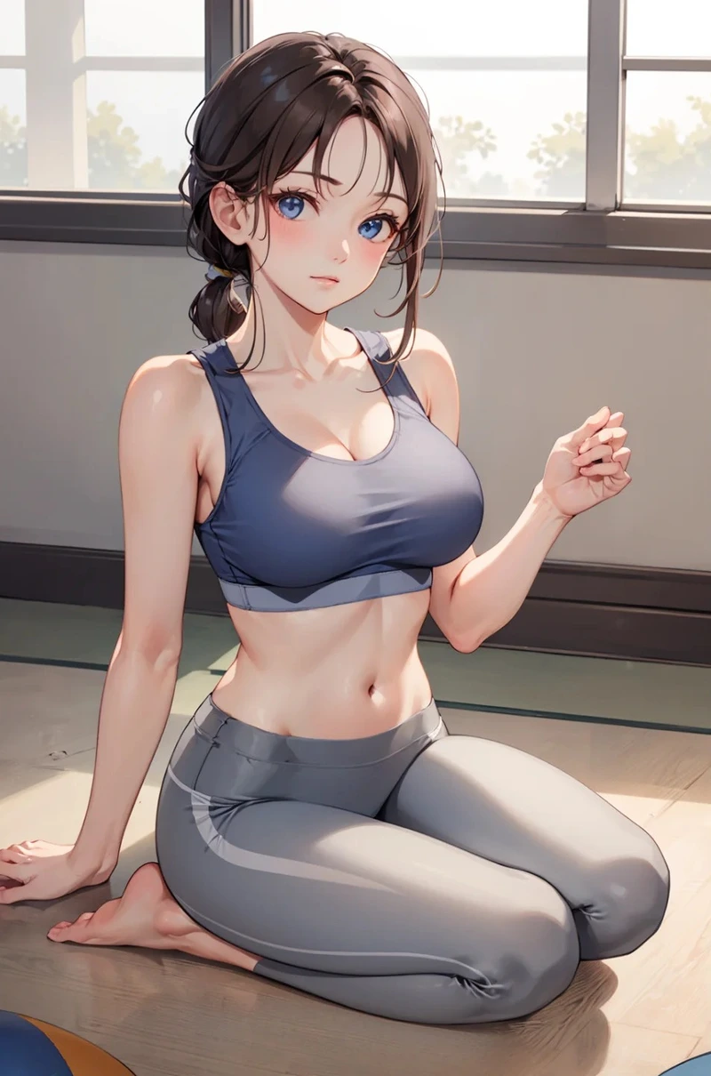 hình ảnh anime nữ quyến rũ tập gym