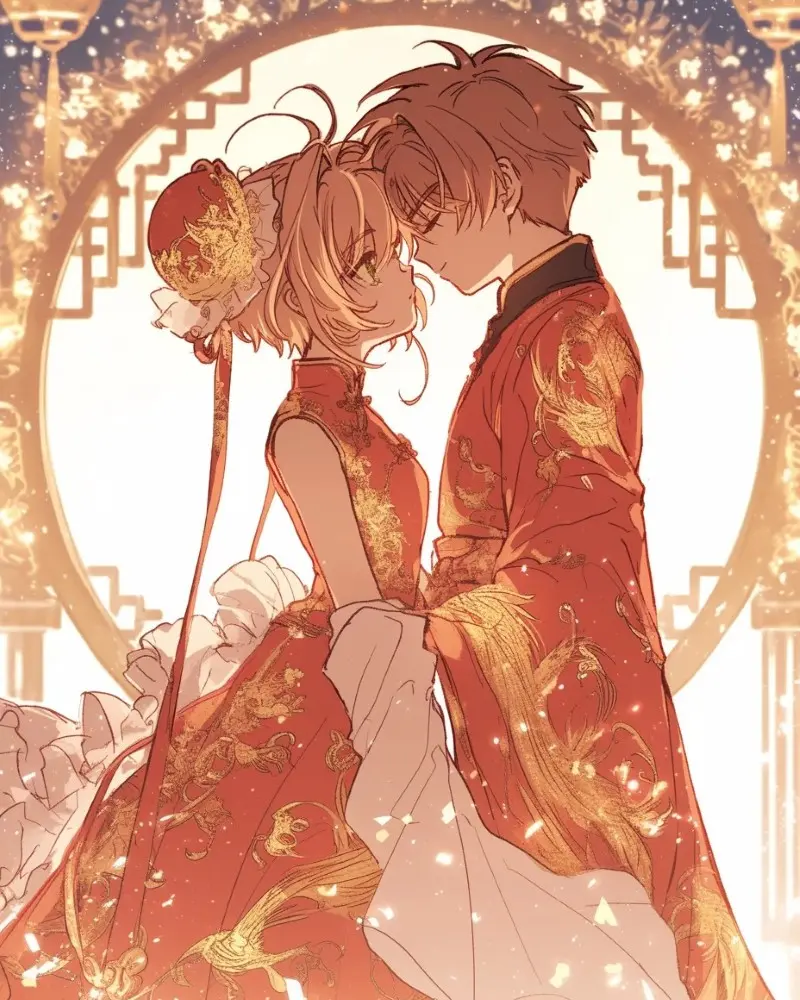 hình ảnh cô dâu chú rể anime
