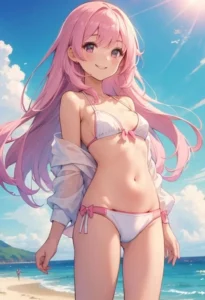 hình gái anime mặc bikini