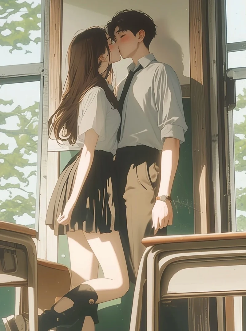 hình nền anime hôn nhau