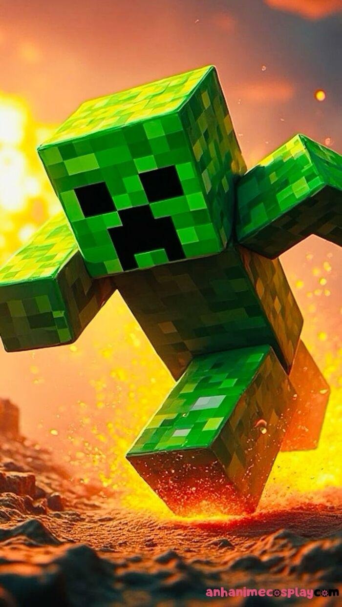 Ảnh Minecraft chibi đứng tạo dáng