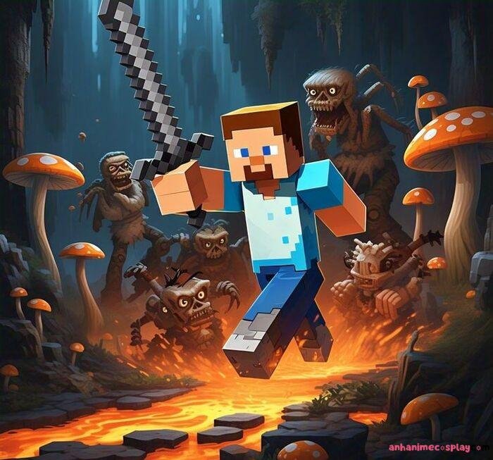Ảnh Minecraft chibi pixel chibi