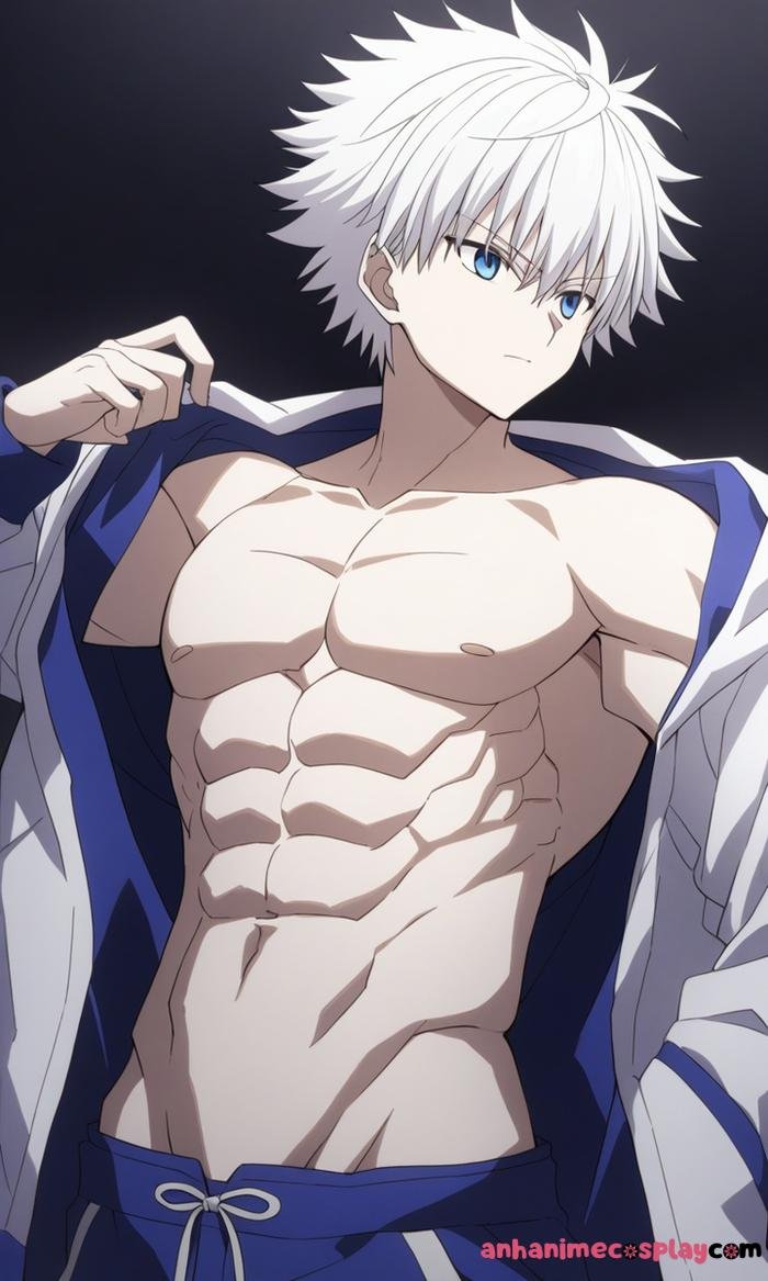 Ảnh anime nam 6 múi tóc trắng