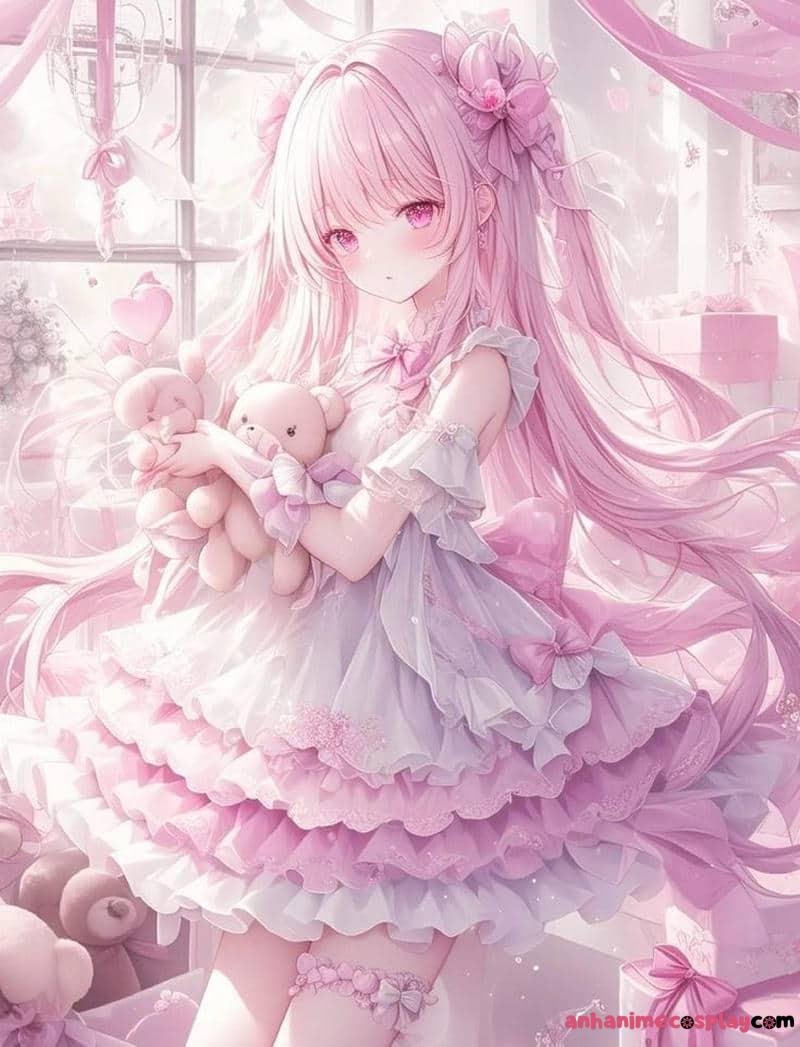 ảnh anime hồng cute