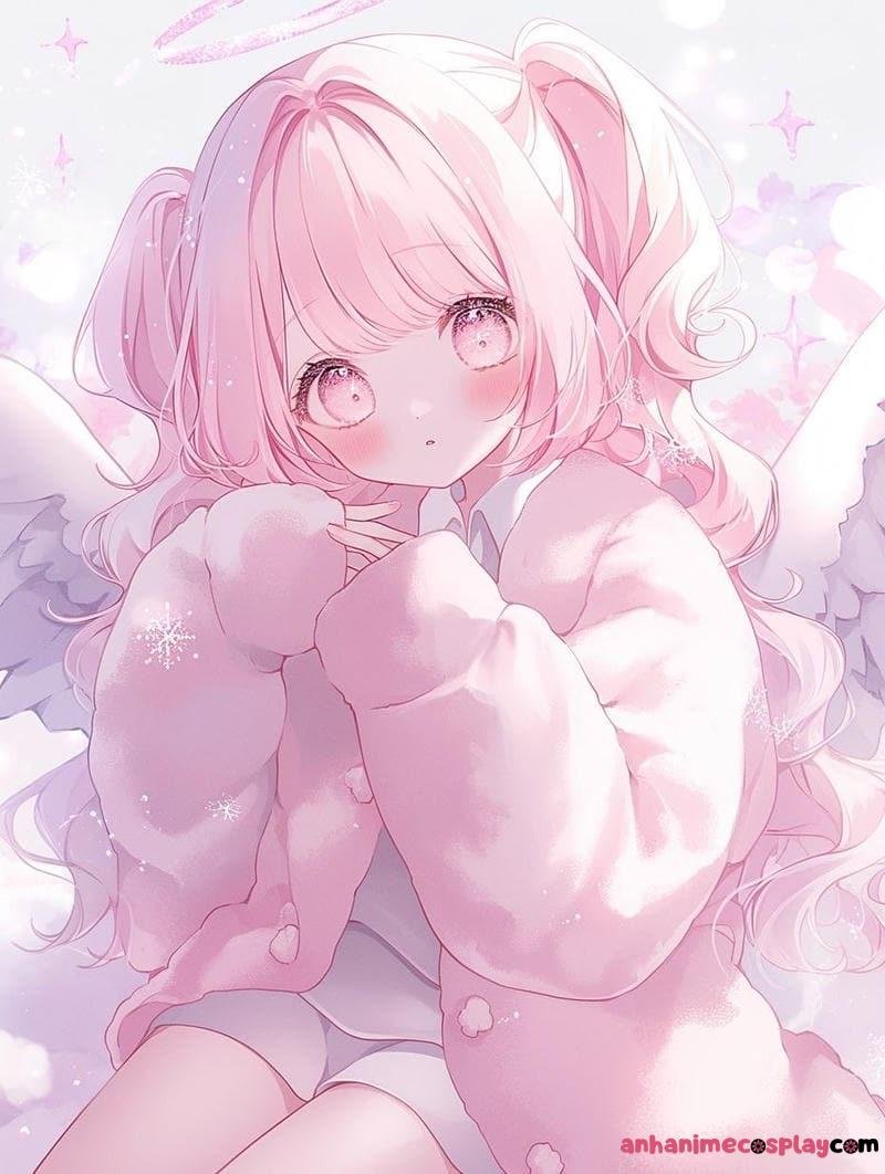 ảnh anime màu hồng chibi