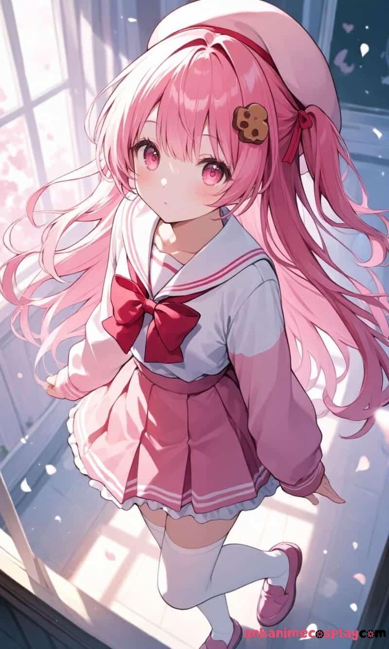 ảnh anime màu hồng đáng iu xinh