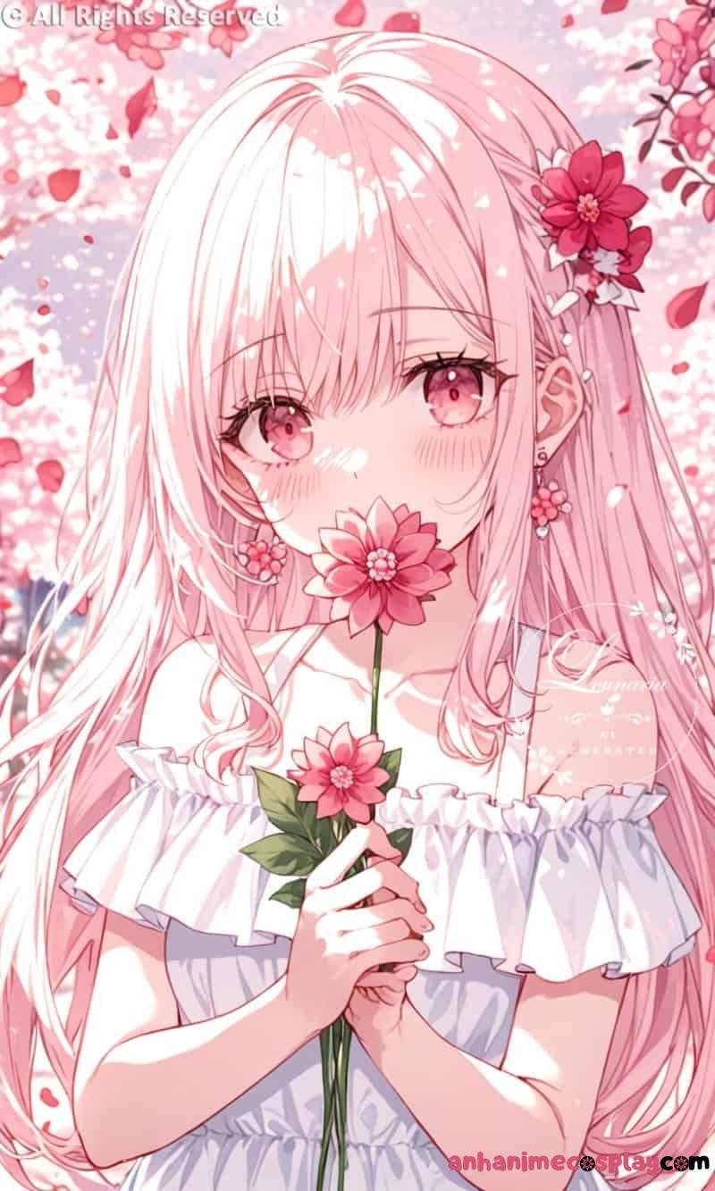 ảnh anime màu hồng đẹp