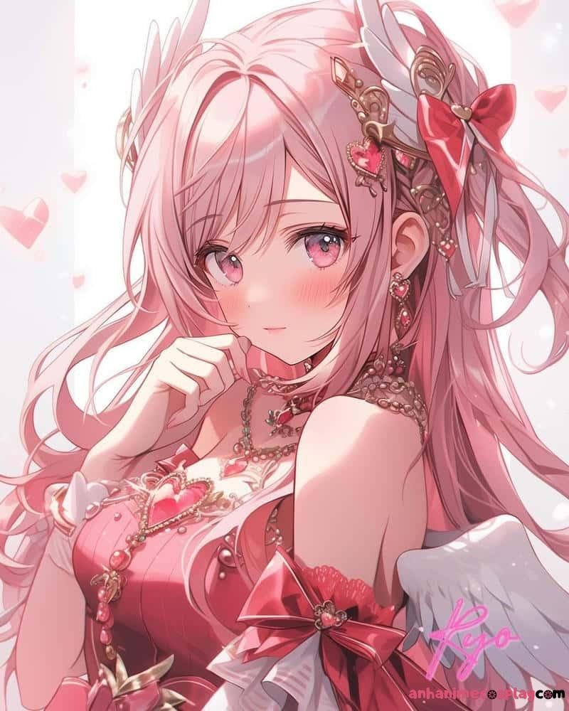 ảnh anime màu hồng mê