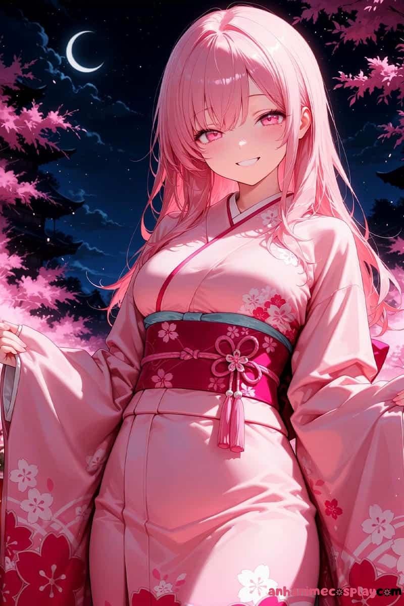 ảnh anime màu hồng qyến rũ