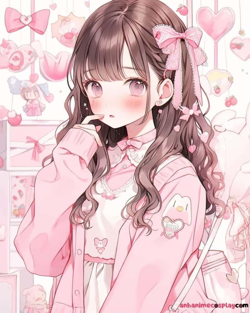 ảnh anime màu hồng