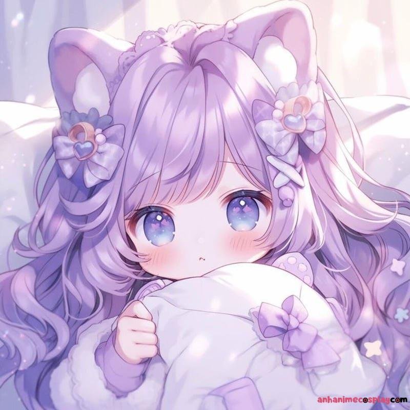 ảnh anime màu tím cute iu