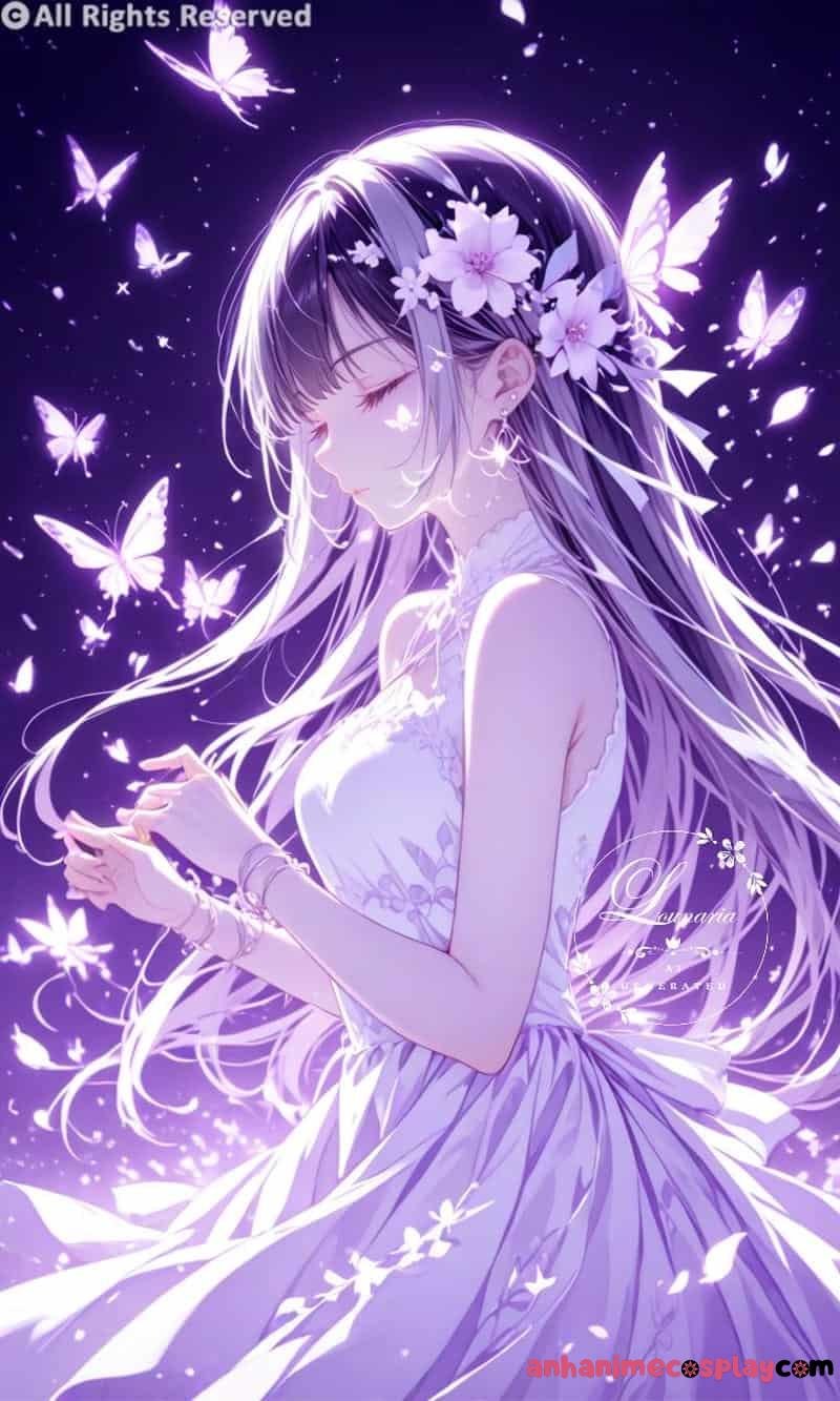 ảnh anime màu tím đẹp
