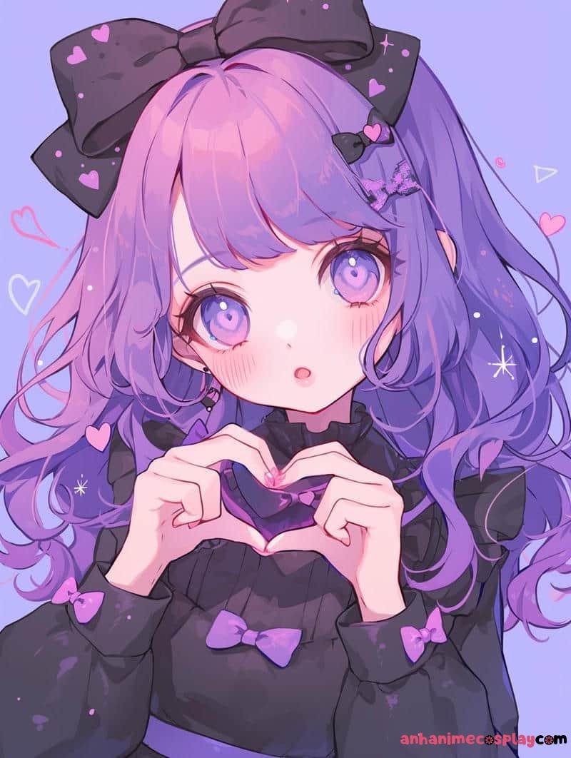 ảnh anime màu tím iu