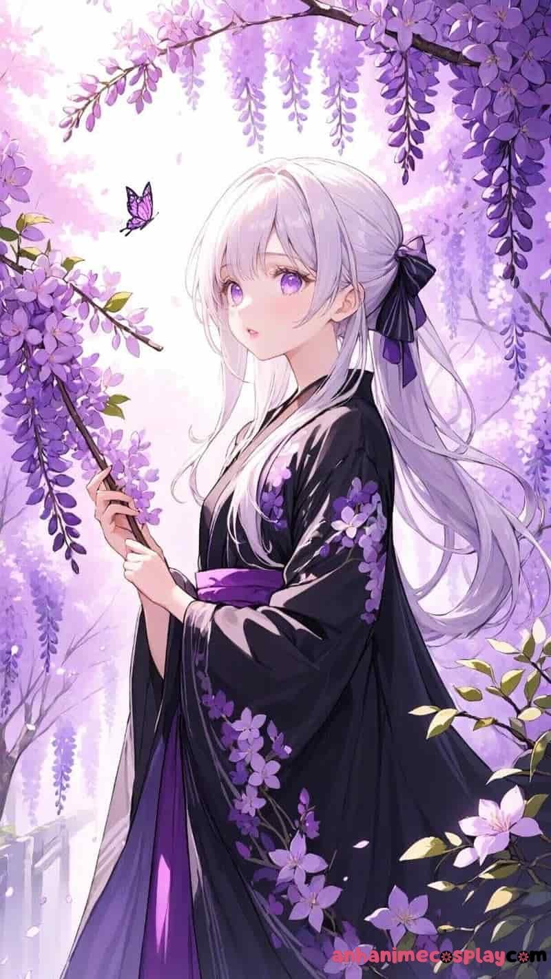 ảnh anime màu tím nàng thơ