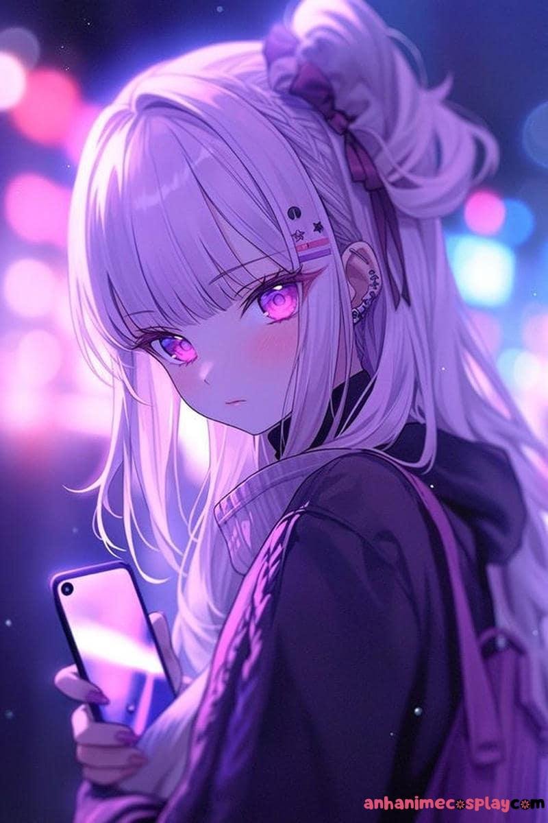 ảnh anime màu tím ngầu