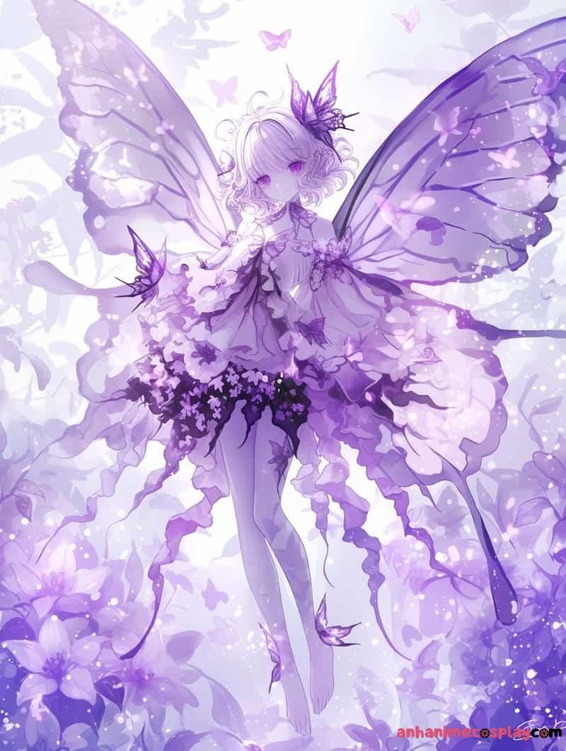 ảnh anime màu tím tiên đẹp