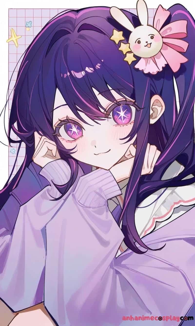 ảnh anime màu tím xinh đẹp
