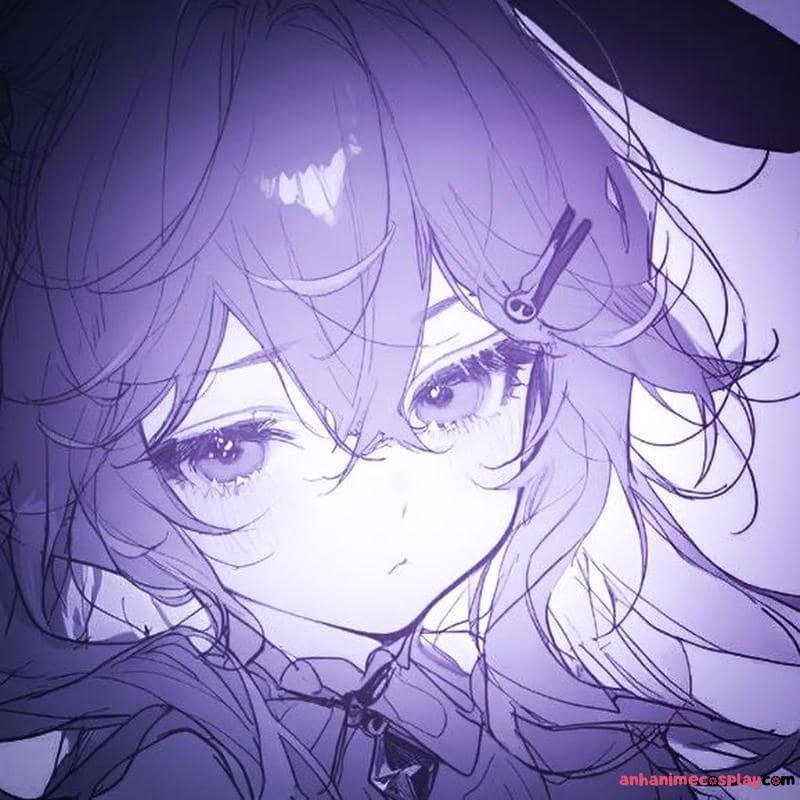 ảnh anime màu tím