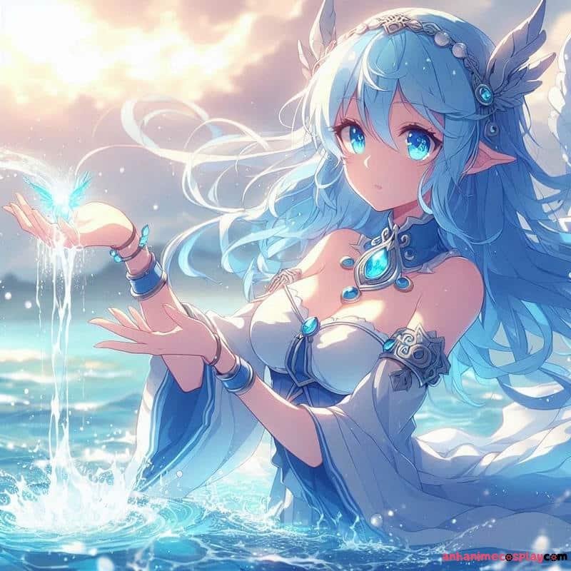 ảnh anime màu xanh dương cá