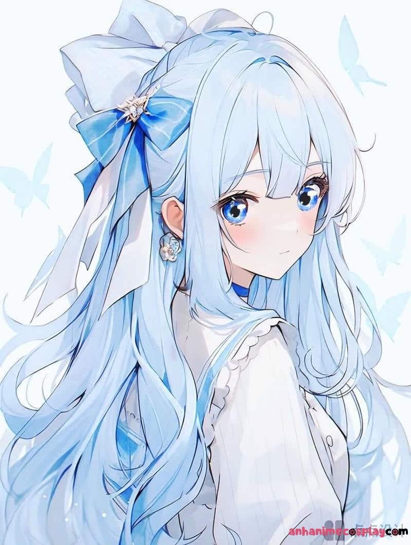 ảnh anime màu xanh dương đáng iu