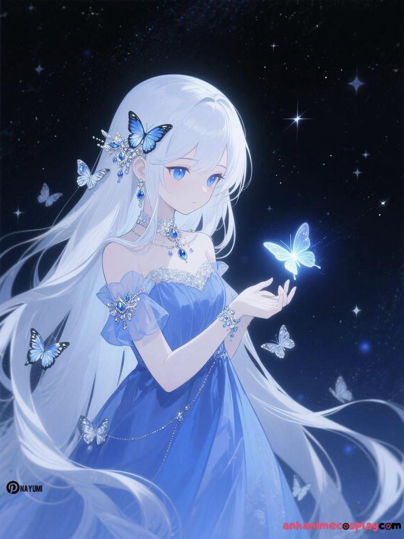 ảnh anime màu xanh dương đẹp