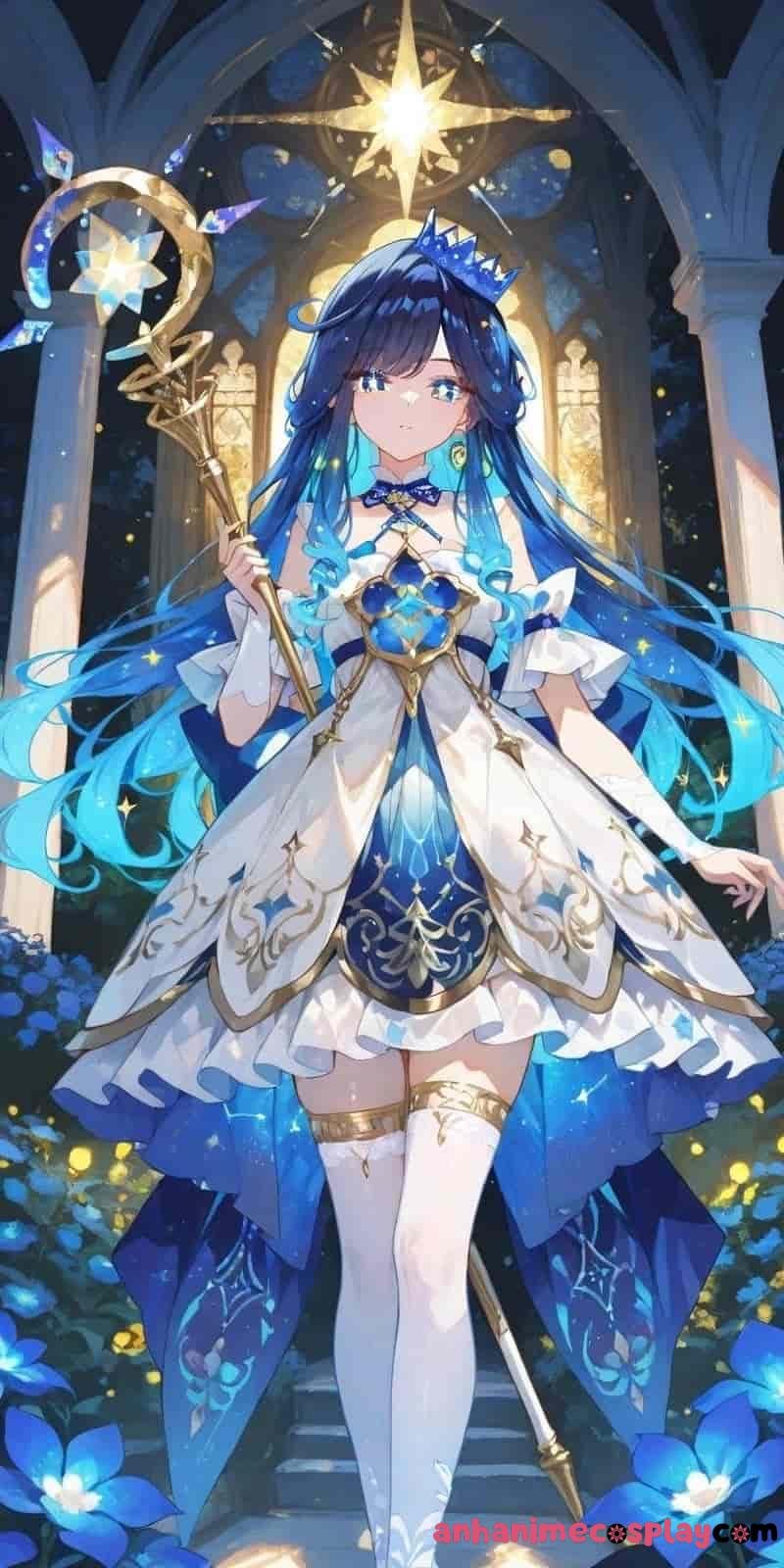 ảnh anime màu xanh dương mê xinh