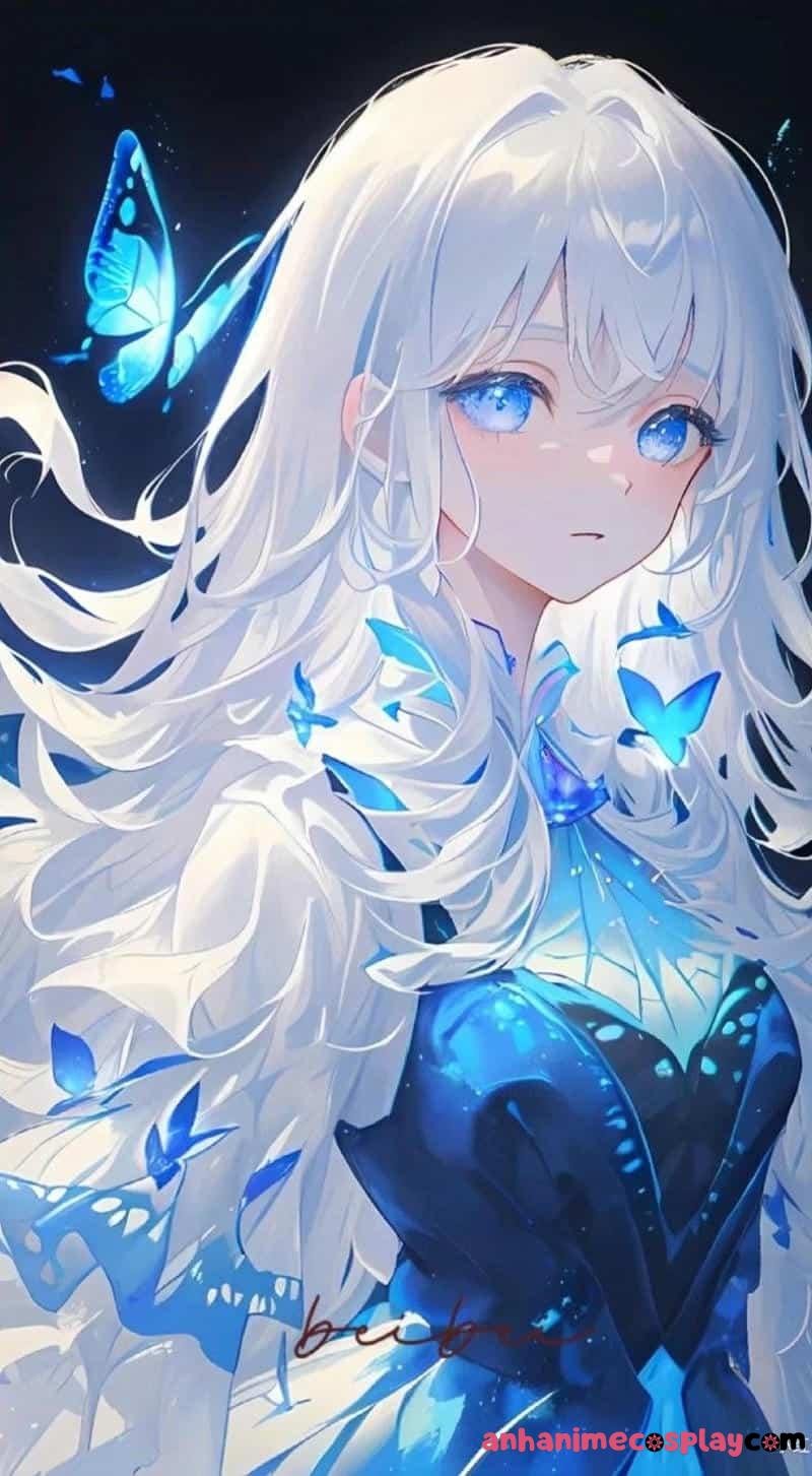 ảnh anime màu xanh dương mê