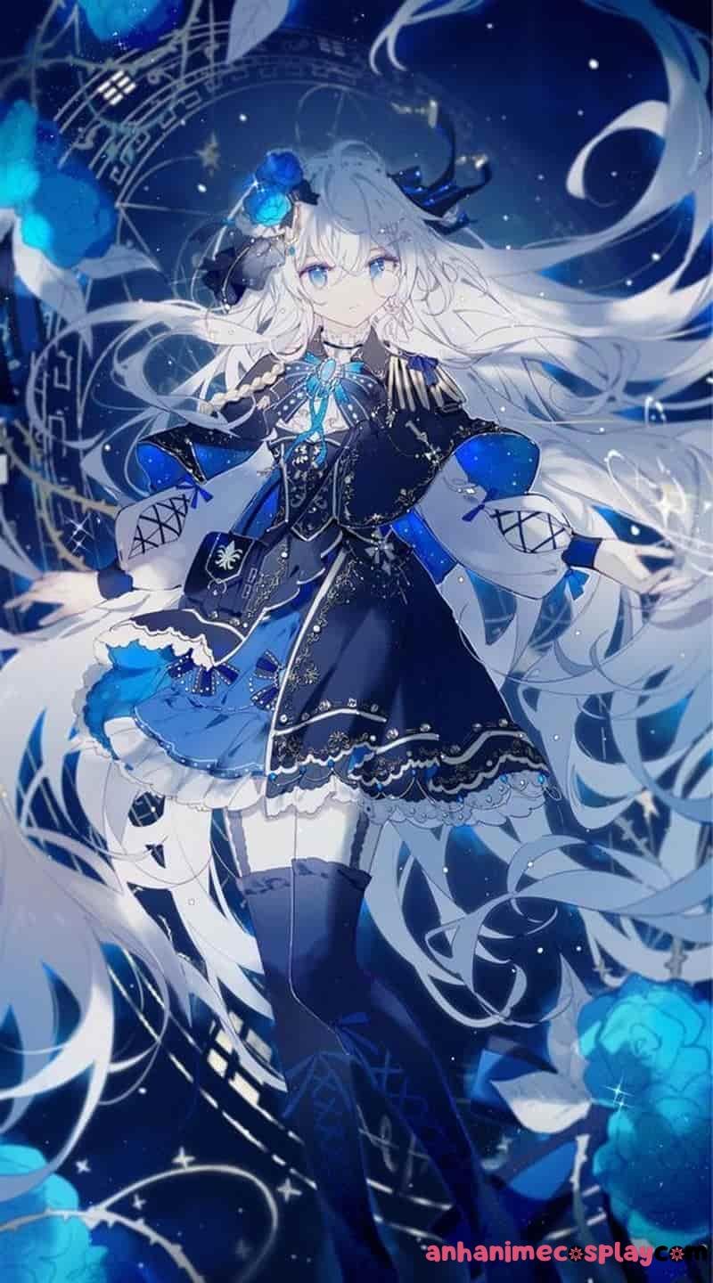 ảnh anime màu xanh dương quyền lực