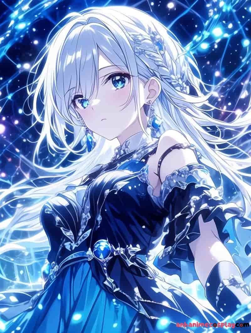 ảnh anime màu xanh dương xinh đẹp ảnh