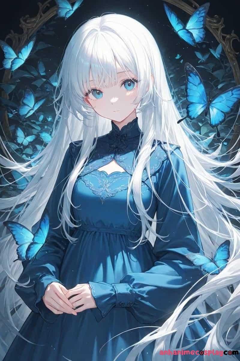 ảnh anime màu xanh dương xinh iu