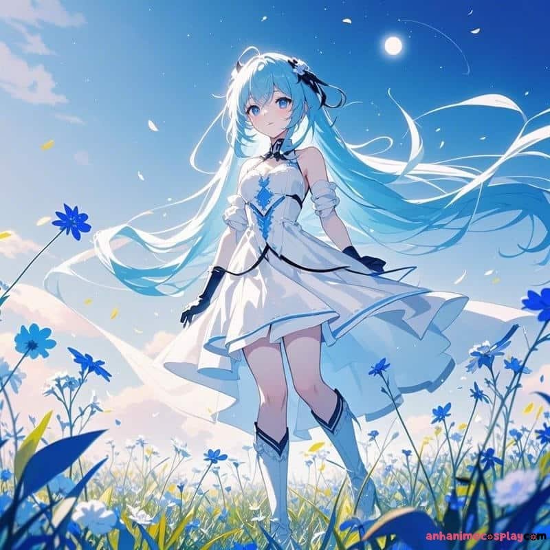 ảnh anime màu xanh dương yêu