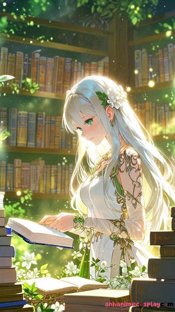 ảnh anime màu xanh lá cây tiên nữ