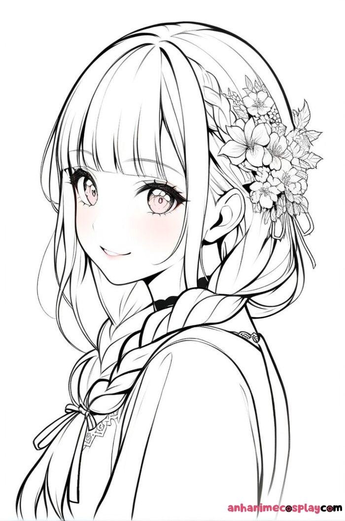 ảnh anime trắng đen chất 3d full