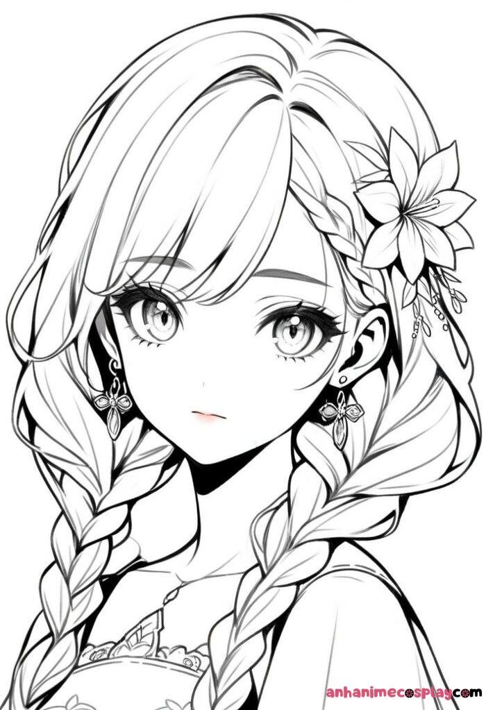 ảnh anime trắng đen chất