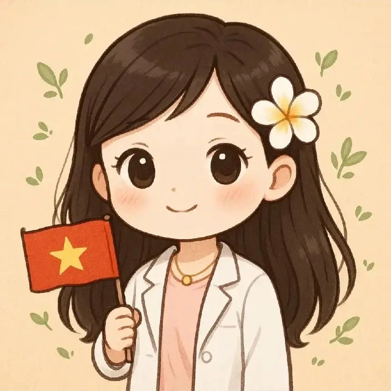 ảnh chibi dễ thương cầm cờ việt nam