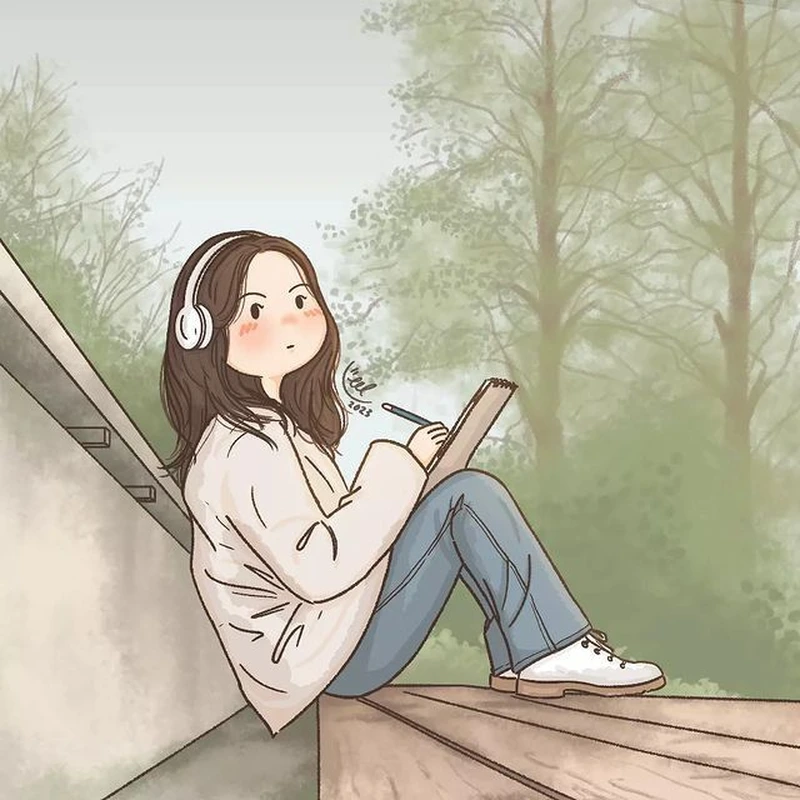 ảnh chibi học sinh nữ vui nhộn