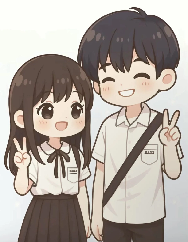 ảnh chibi học sinh tinh nghịch